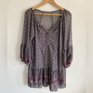 Zara sheer paisley tunic dress